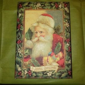 A Joyful Christmas Faux Book / Stash Box - Vintage Santa